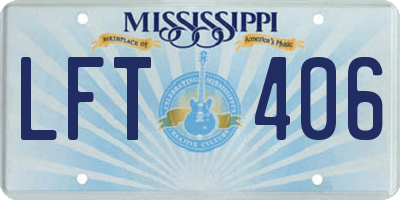 MS license plate LFT406