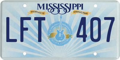 MS license plate LFT407