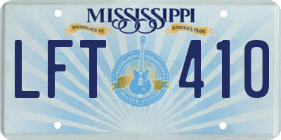 MS license plate LFT410