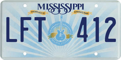 MS license plate LFT412