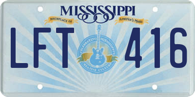 MS license plate LFT416