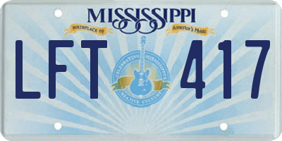 MS license plate LFT417