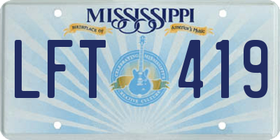 MS license plate LFT419