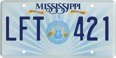MS license plate LFT421