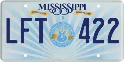 MS license plate LFT422