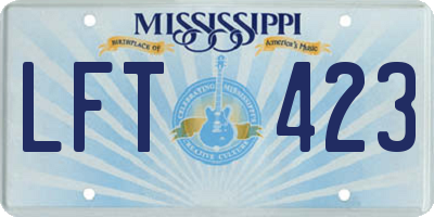 MS license plate LFT423