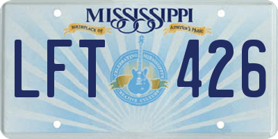 MS license plate LFT426
