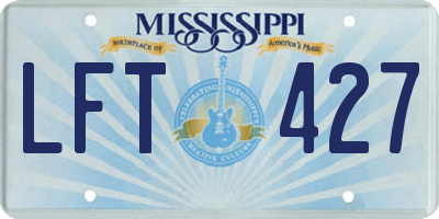 MS license plate LFT427