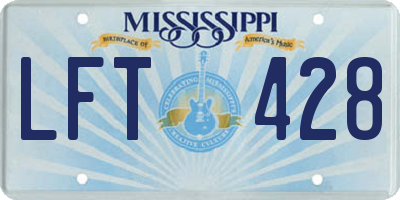 MS license plate LFT428