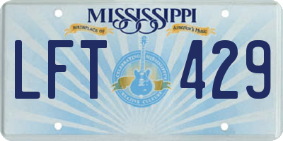 MS license plate LFT429