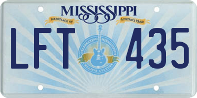 MS license plate LFT435
