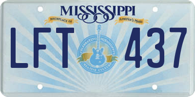 MS license plate LFT437