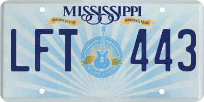 MS license plate LFT443