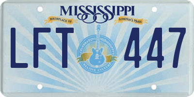 MS license plate LFT447