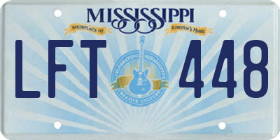 MS license plate LFT448