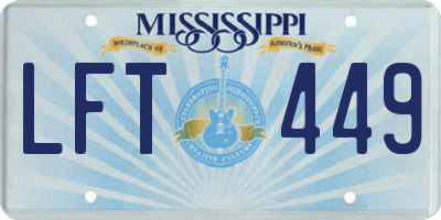 MS license plate LFT449