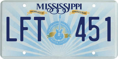 MS license plate LFT451