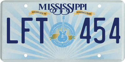MS license plate LFT454