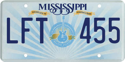 MS license plate LFT455