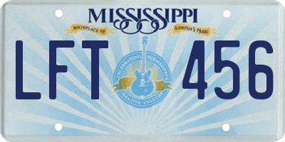 MS license plate LFT456