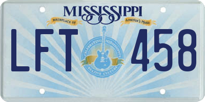 MS license plate LFT458