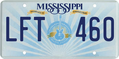 MS license plate LFT460