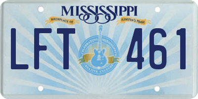 MS license plate LFT461