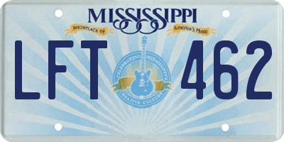 MS license plate LFT462