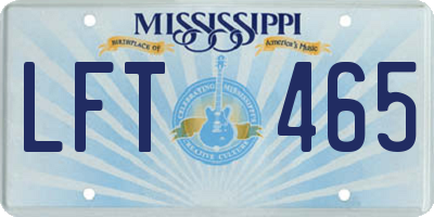 MS license plate LFT465