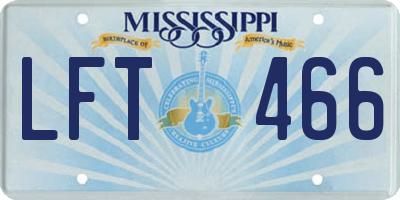 MS license plate LFT466