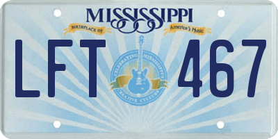 MS license plate LFT467