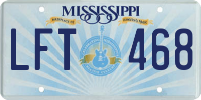 MS license plate LFT468