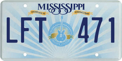 MS license plate LFT471