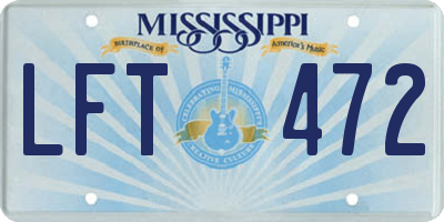MS license plate LFT472