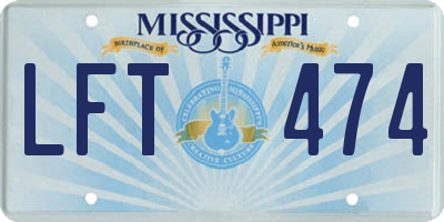 MS license plate LFT474