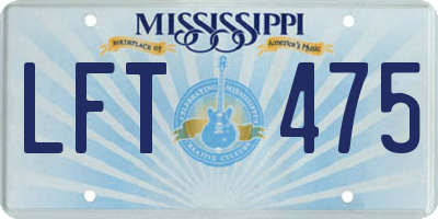 MS license plate LFT475