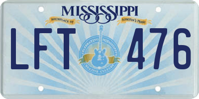 MS license plate LFT476