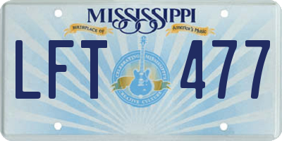MS license plate LFT477