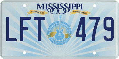 MS license plate LFT479