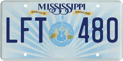 MS license plate LFT480