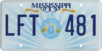 MS license plate LFT481