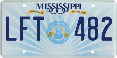 MS license plate LFT482