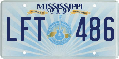 MS license plate LFT486