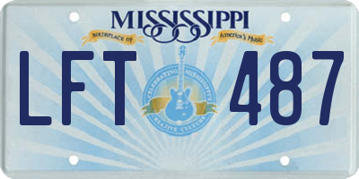 MS license plate LFT487
