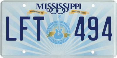MS license plate LFT494