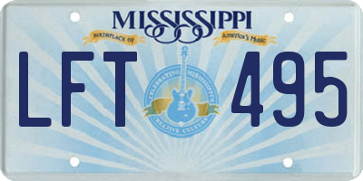 MS license plate LFT495