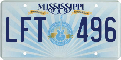 MS license plate LFT496