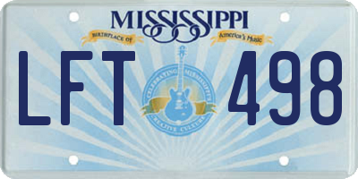MS license plate LFT498