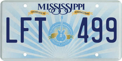 MS license plate LFT499