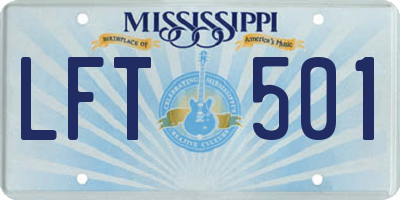 MS license plate LFT501